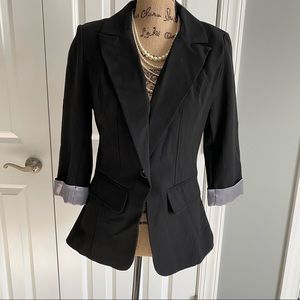 Women’s blazer with satin cuff detail